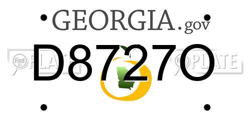 D8727O Georgia License Plate