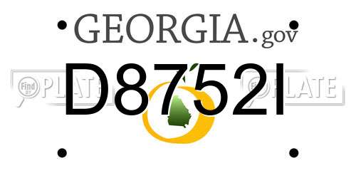 D8752I Georgia License Plate