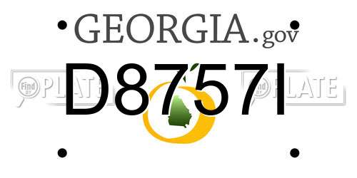 D8757I Georgia License Plate