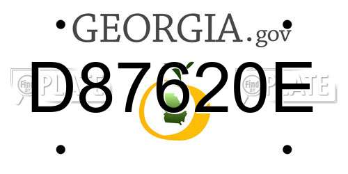 D87620E Georgia License Plate