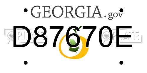 D87670E Georgia License Plate
