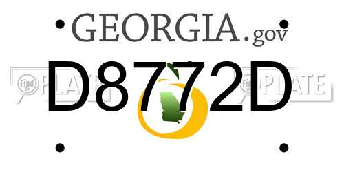 D8772D Georgia License Plate