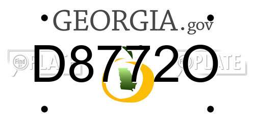 D8772O Georgia License Plate