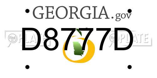 D8777D Georgia License Plate