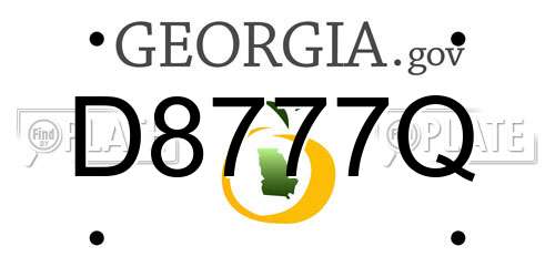 D8777Q Georgia License Plate