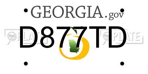 D877TD Georgia License Plate