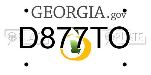 D877TO Georgia License Plate