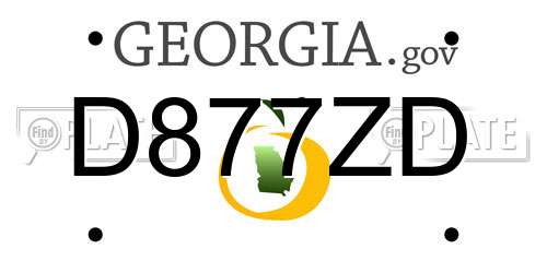 D877ZD Georgia License Plate