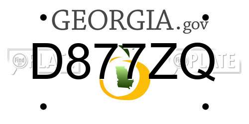 D877ZQ Georgia License Plate