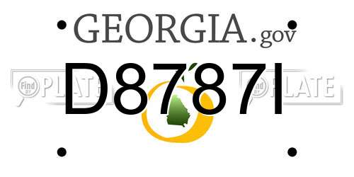D8787I Georgia License Plate