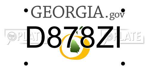 D878ZI Georgia License Plate