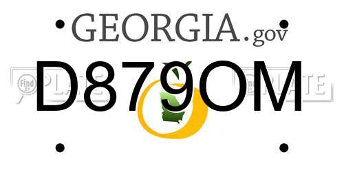 D879OM Georgia License Plate