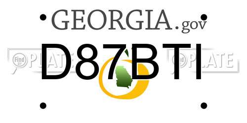 D87BTI Georgia License Plate