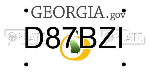 D87BZI Georgia License Plate