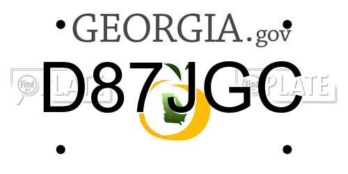 D87JGC Georgia License Plate