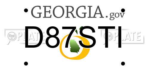 D87STI Georgia License Plate