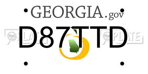 D87TTD Georgia License Plate