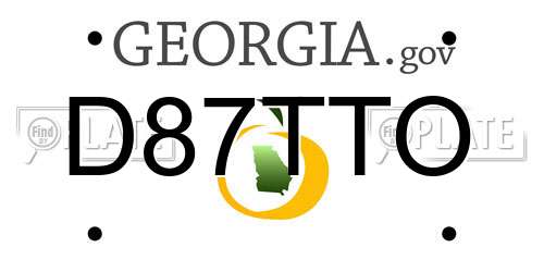 D87TTO Georgia License Plate