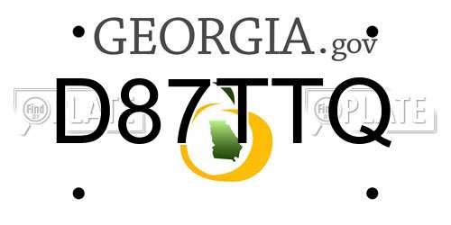 D87TTQ Georgia License Plate
