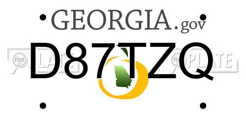 D87TZQ Georgia License Plate