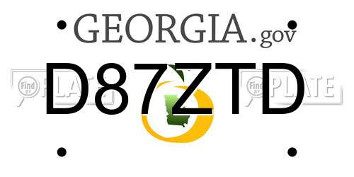 D87ZTD Georgia License Plate