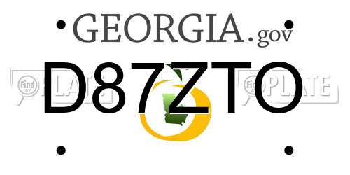 D87ZTO Georgia License Plate