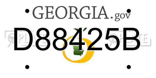 D88425B Georgia License Plate