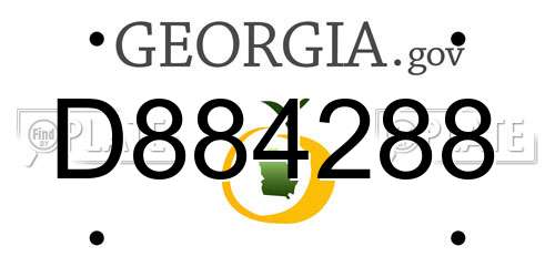 D884288 Georgia License Plate