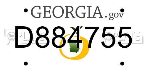 D884755 Georgia License Plate