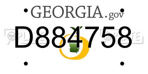 D884758 Georgia License Plate