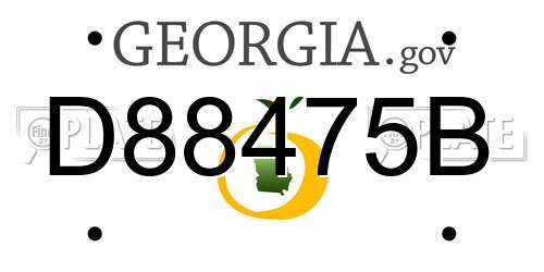 D88475B Georgia License Plate