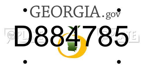 D884785 Georgia License Plate