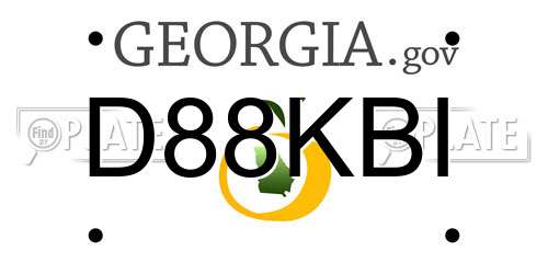 D88KBI Georgia License Plate