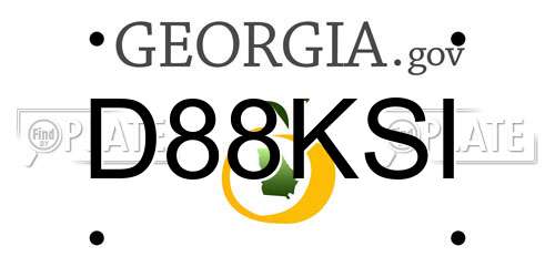 D88KSI Georgia License Plate