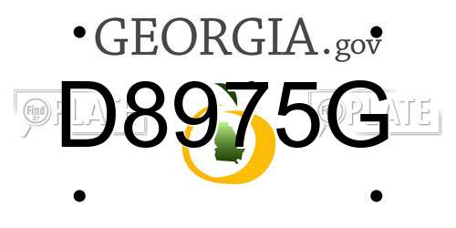 D8975G Georgia License Plate