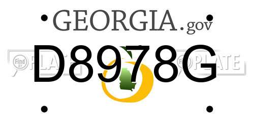 D8978G Georgia License Plate