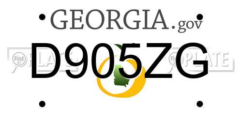 D905ZG Georgia License Plate