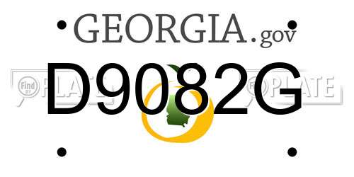 D9082G Georgia License Plate
