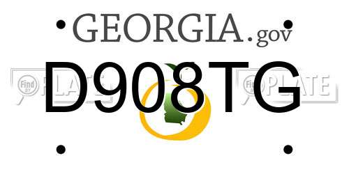 D908TG Georgia License Plate