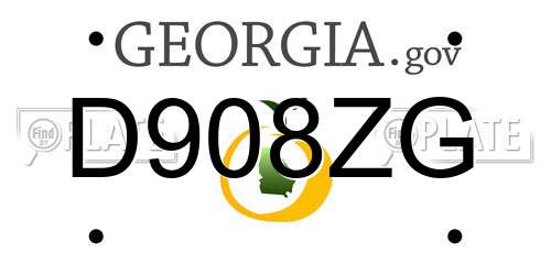 D908ZG Georgia License Plate