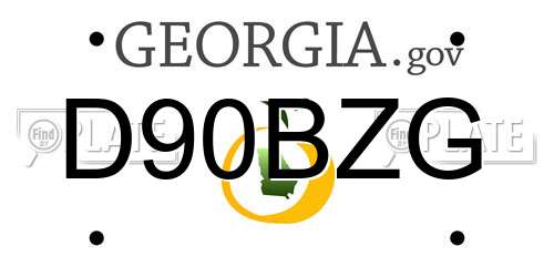 D90BZG Georgia License Plate