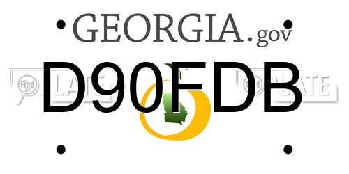 D90FDB Georgia License Plate