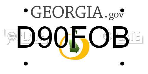D90FOB Georgia License Plate