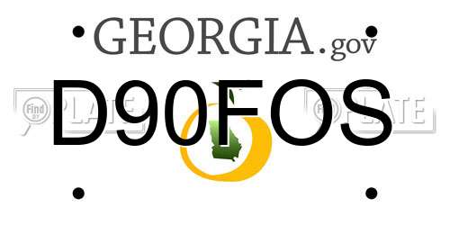 D90FOS Georgia License Plate