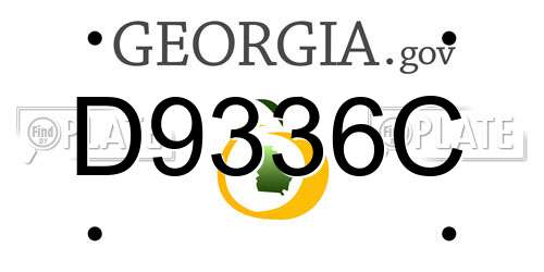 D9336C Georgia License Plate