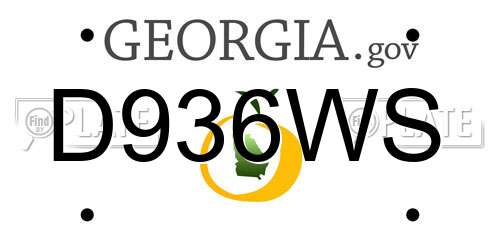 D936WS Georgia License Plate