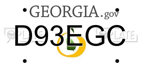 D93EGC Georgia License Plate