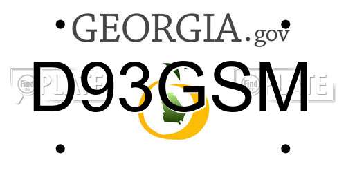 D93GSM Georgia License Plate