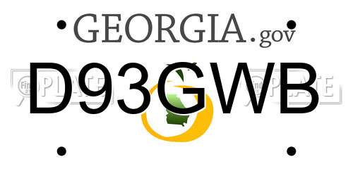 D93GWB Georgia License Plate