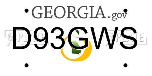 D93GWS Georgia License Plate
